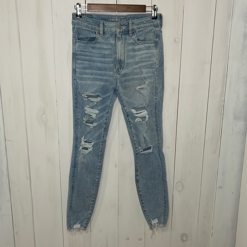 AE 360 Next Level Stretch - Highest Rise Jegging -6 regular-Light wash/destroyed